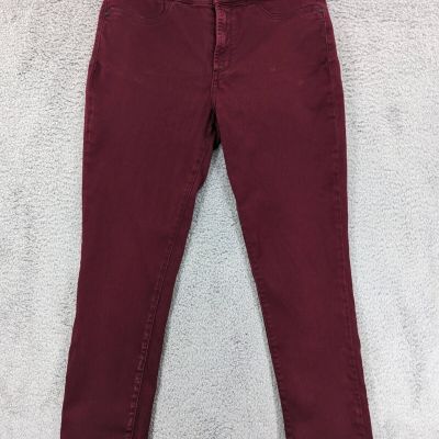 NYDJ Leggings Women 12 Dark Red Stretch Pockets Style# N38445DT